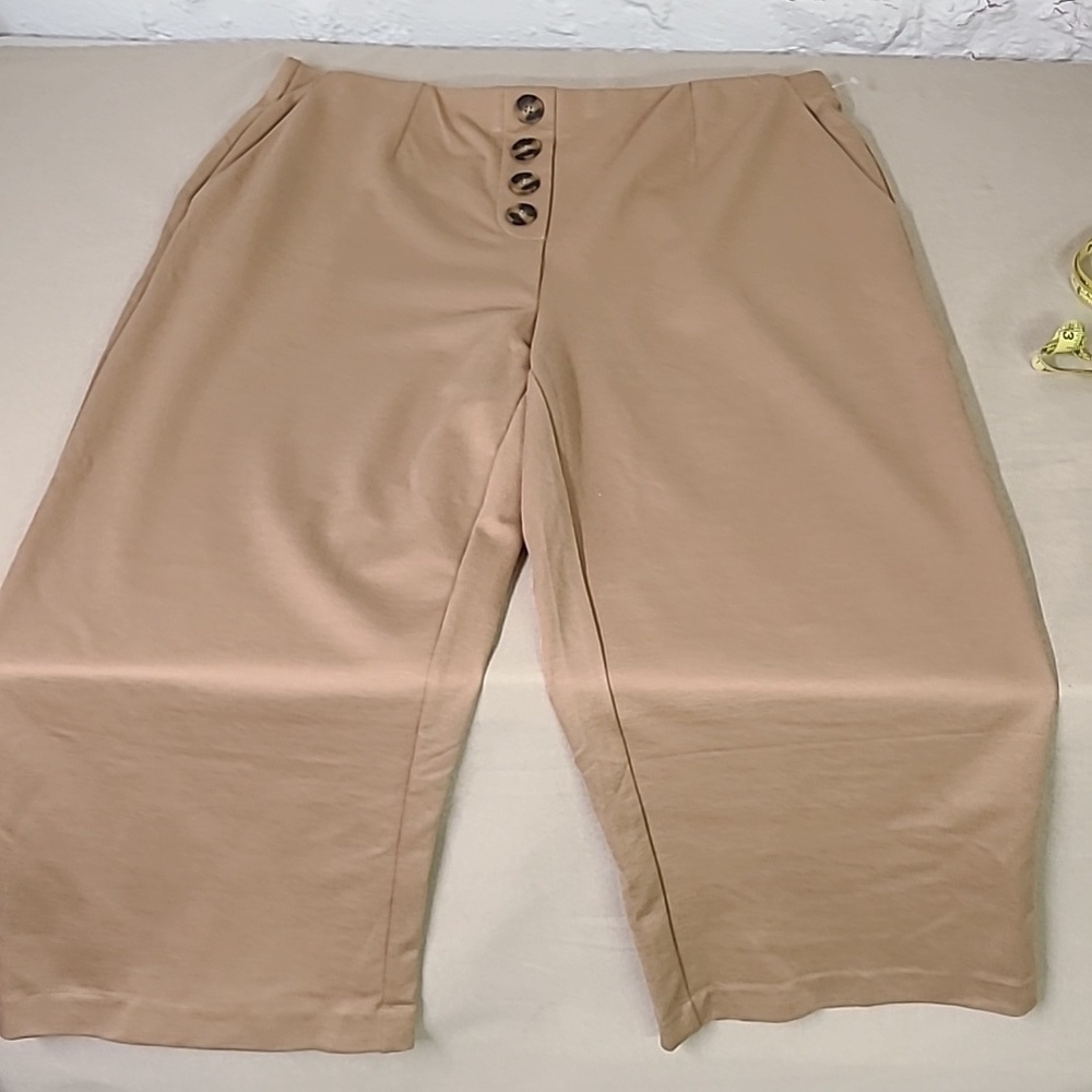 Jules and Leopold Stretch High Waist Wide Leg  Sz XL Tan
